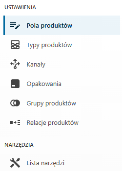 Ustawienia - podsekcje