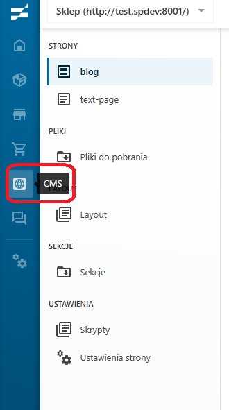 Panel CMS