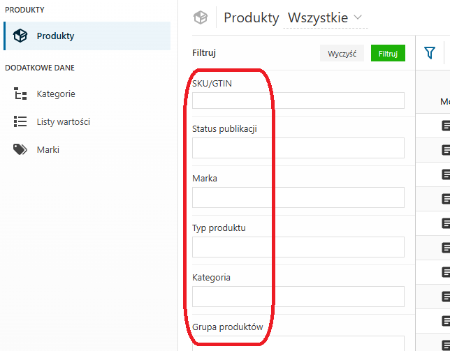 Wyszukiwarka - opcje wyszukiwania
