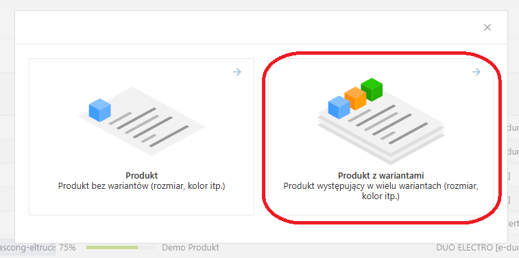 Dodawanie produktów z wariantami w panelu PIM