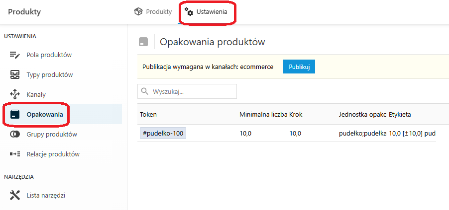 Opakowania