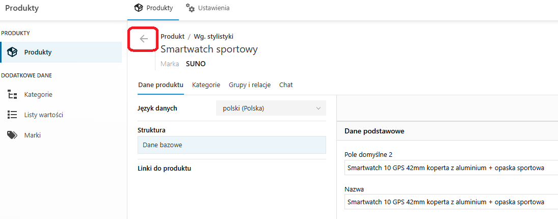 Dodawanie produktów z wariantami - powrót do listy produktów