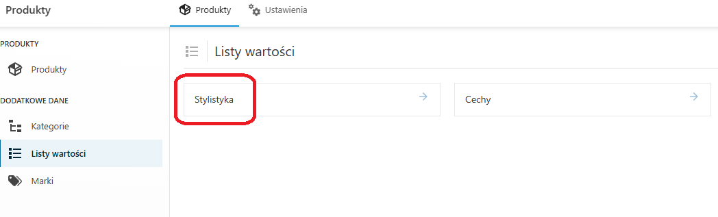 Listy wartości - dodawanie pozycji