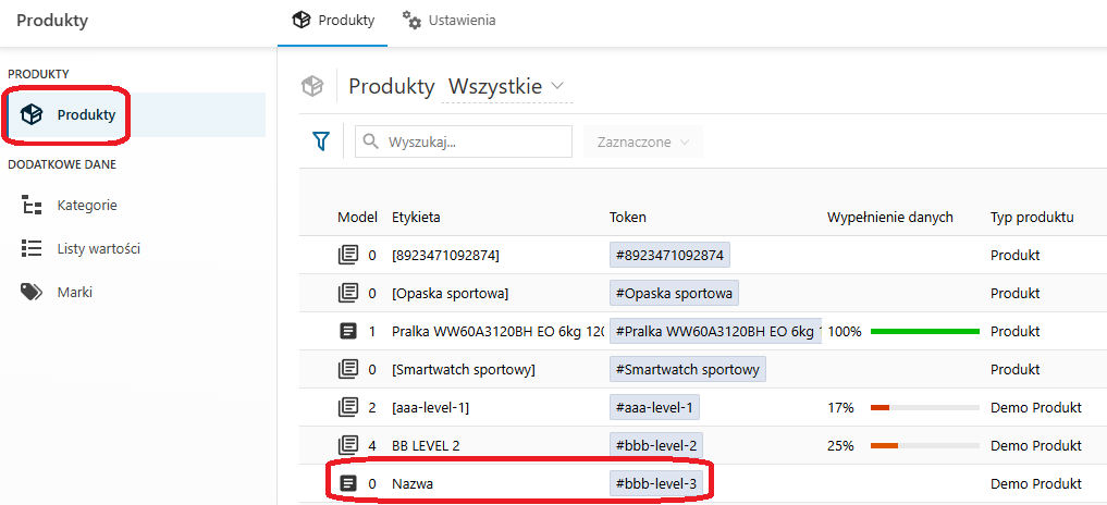 Usuwanie produktów z listy