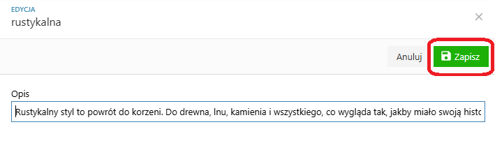 Listy wartości - zapisywanie zmian