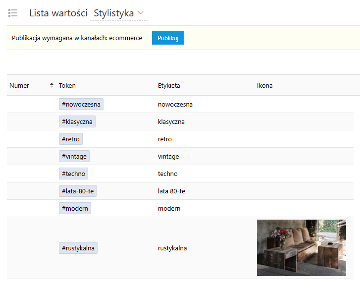 Listy wartości - dodawanie nowej pozycji